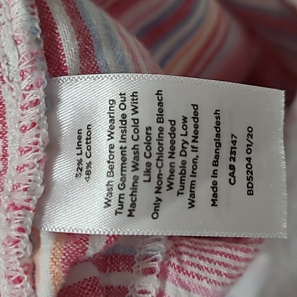 Talbots Striped Linen Blend Pullon Shorts size 10 - Picture 4 of 8